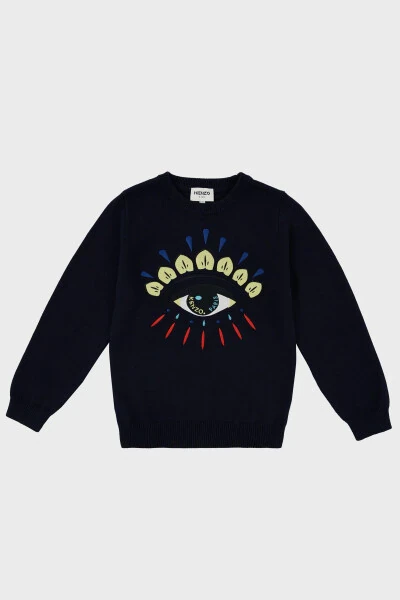 Cotton and Cashmere Blend Kids Sweater K25725 868 SWEAT K25725/868 ELECTRIC BLUE - 4