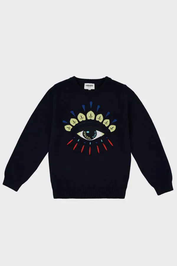 Cotton and Cashmere Blend Kids Sweater K25725 868 SWEAT K25725/868 ELECTRIC BLUE - 4