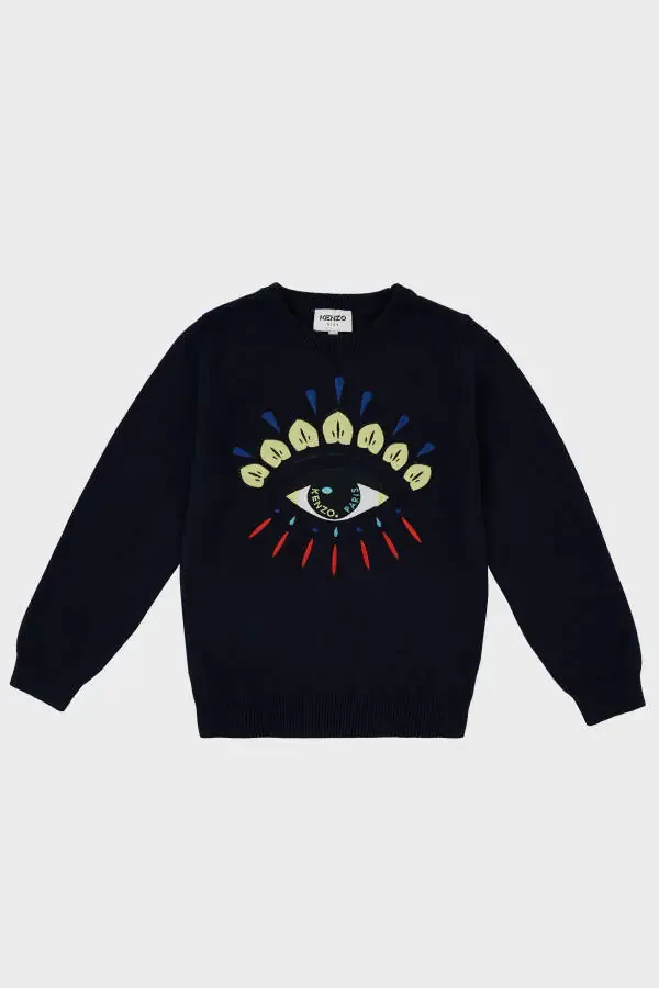 Cotton and Cashmere Blend Kids Sweater K25725 868 SWEAT K25725/868 ELECTRIC BLUE - 1