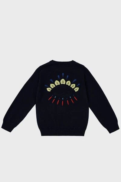 Cotton and Cashmere Blend Kids Sweater K25725 868 SWEAT K25725/868 ELECTRIC BLUE - KENZO (1)