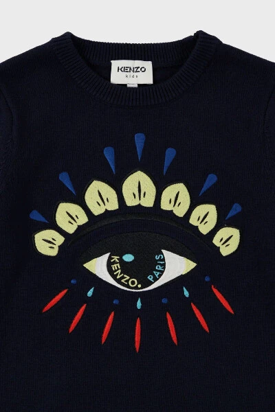 Cotton and Cashmere Blend Kids Sweater K25725 868 SWEAT K25725/868 ELECTRIC BLUE - 3