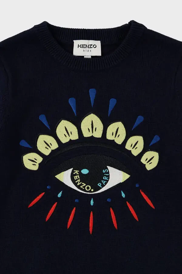 Cotton and Cashmere Blend Kids Sweater K25725 868 SWEAT K25725/868 ELECTRIC BLUE - 3