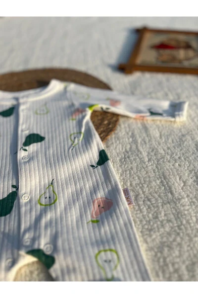 Cotton baby romper, 100% organic cotton, footed romper - 3