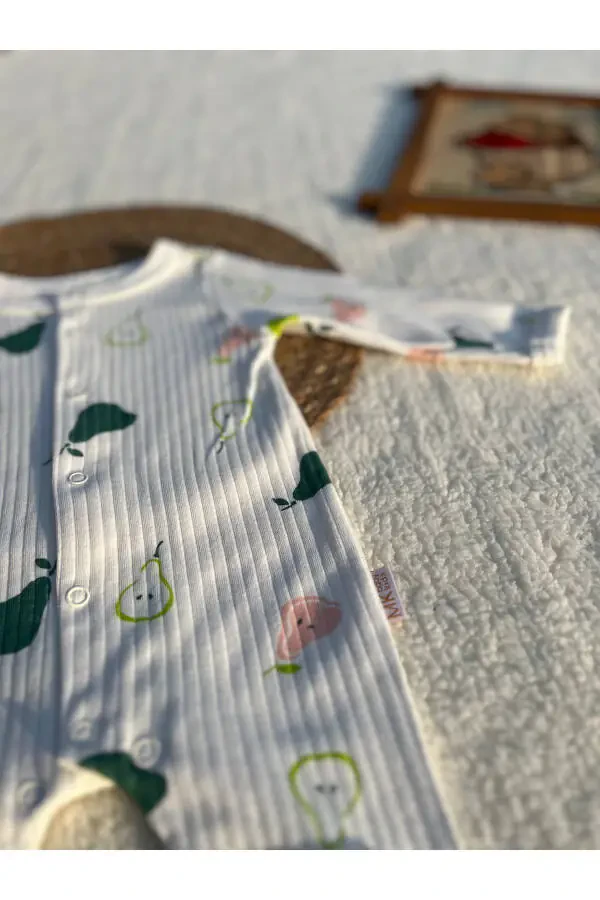 Cotton baby romper, 100% organic cotton, footed romper - 3