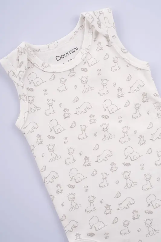 Cotton Baby Snap Bodysuit Giraffe Cream-Giraffe - 1