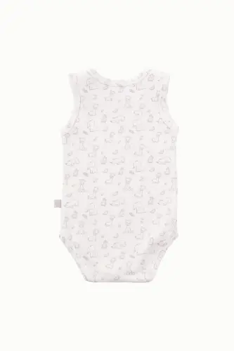 Cotton Baby Snap Bodysuit Giraffe Cream-Giraffe - 3