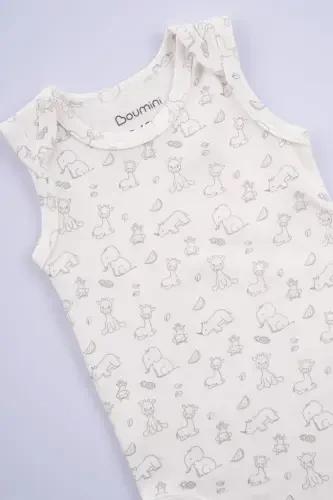 Cotton Baby Snap Bodysuit Giraffe Cream-Giraffe - 1