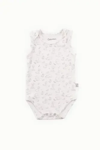 Cotton Baby Snap Bodysuit Giraffe Cream-Giraffe - BOUMINI (1)