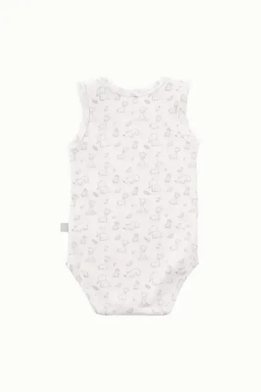 Cotton Baby Snap Bodysuit Giraffe Cream-Giraffe - 3