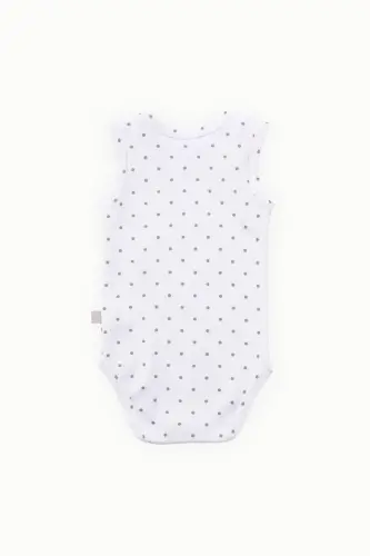 Cotton Baby Snap Bodysuit Gray Dotted-Gray Dot - BOUMINI (1)