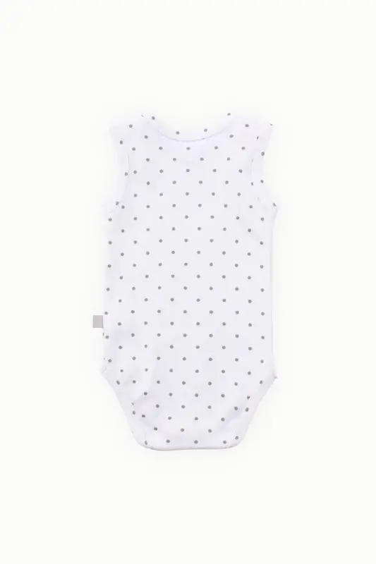 Cotton Baby Snap Bodysuit Gray Dotted-Gray Dot - 2