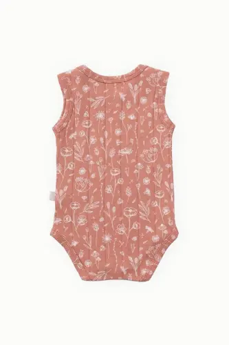 Cotton Baby Snap Bodysuit Spring Floral Tile - 4