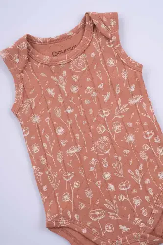 Cotton Baby Snap Bodysuit Spring Floral Tile - 1