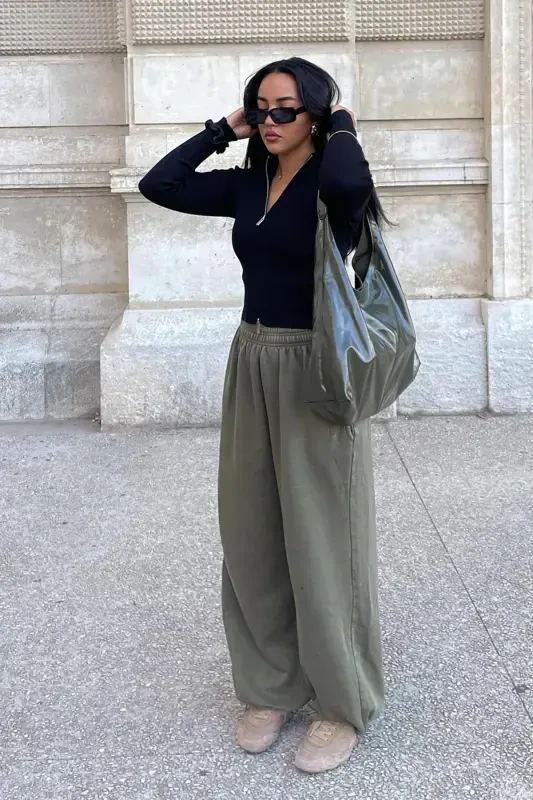 Cotton barrel fit pants - 3