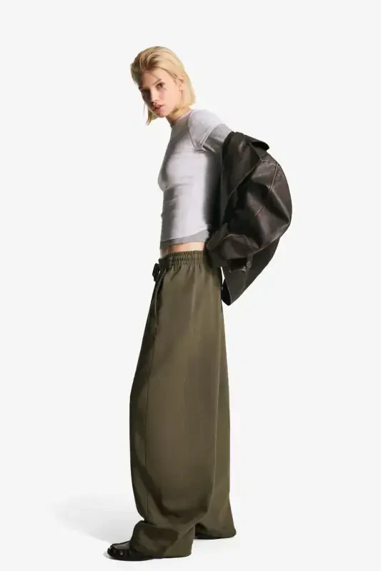 Cotton barrel fit pants - 4