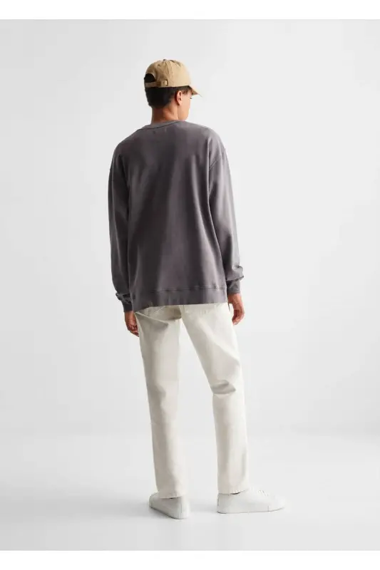 Cotton Basic Sweater - Charcoal Black - 4