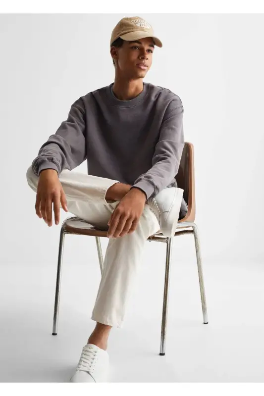 Cotton Basic Sweater - Charcoal Black - 7