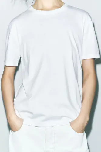 COTTON BASIC T-SHIRT-White - 3