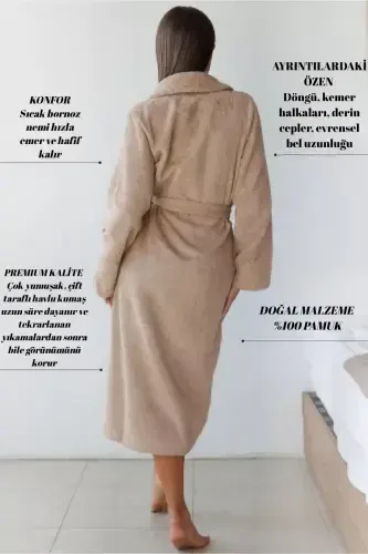 Cotton Bathrobe Snail Curl Antibacterial Soft Bathrobe Gift Daily Dowry Men Women-BROWN - 1