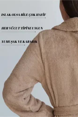 Cotton Bathrobe Snail Curl Antibacterial Soft Bathrobe Gift Daily Dowry Men Women-BROWN - 3