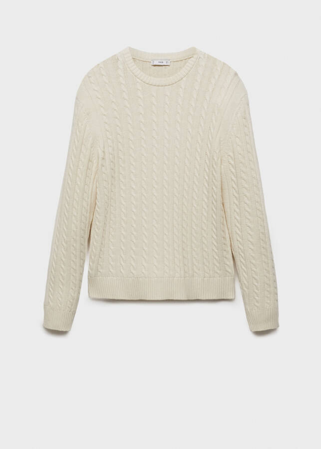 Cotton blend knit sweater - Off white - 18