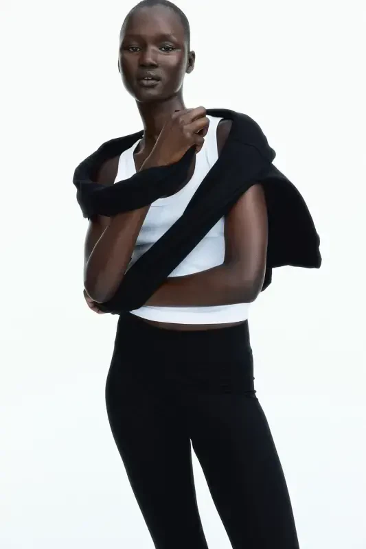 Cotton blend leggings - 1