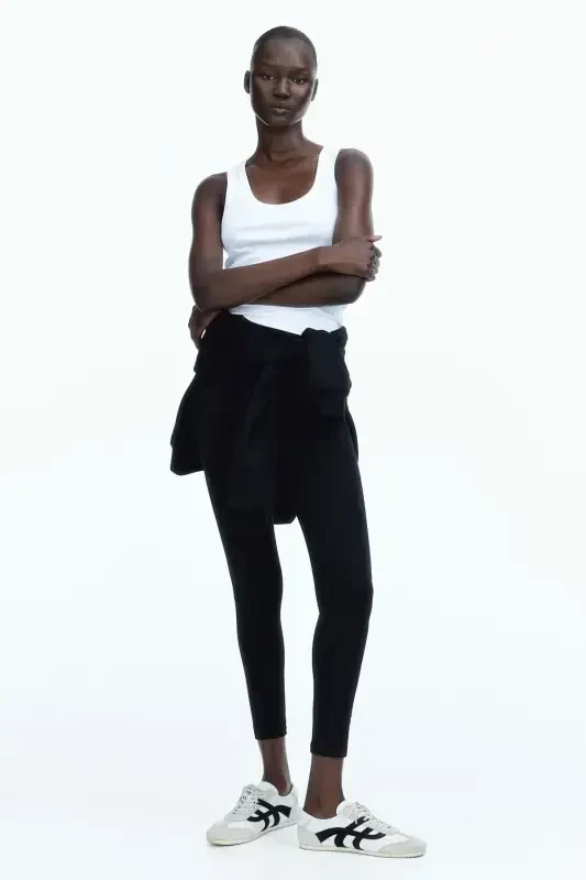 Cotton blend leggings - 2