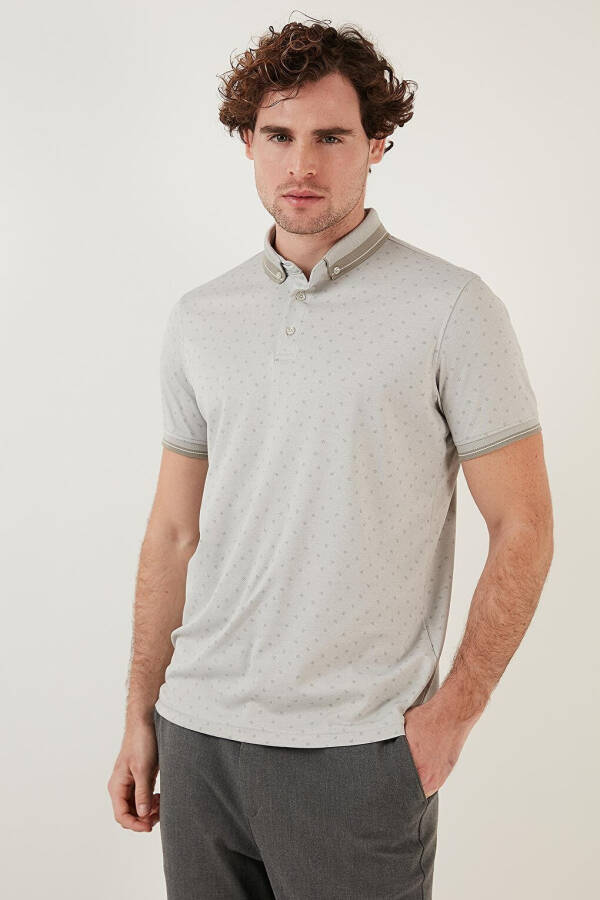 Cotton Blend Patterned Slim Fit Polo Shirt 646B3250 - 12