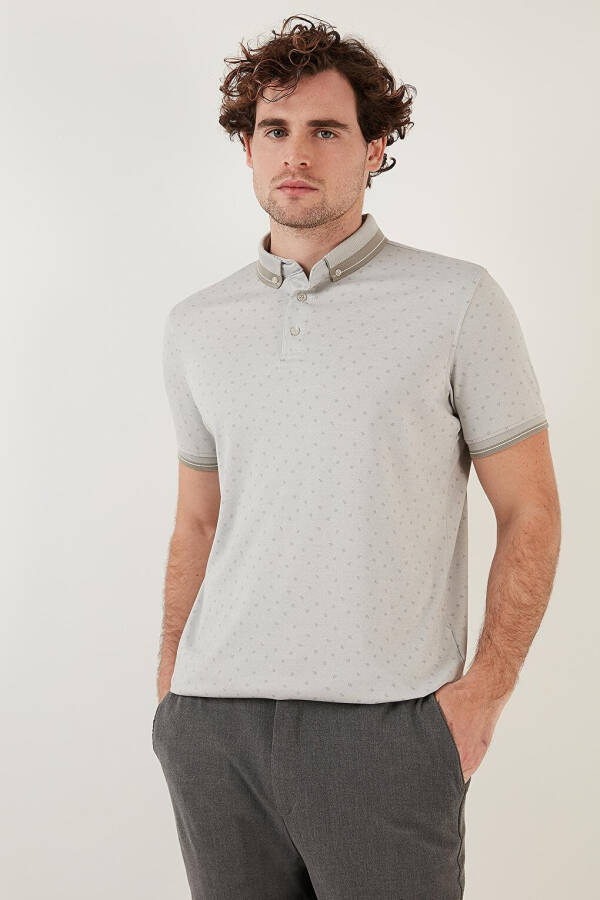 Cotton Blend Patterned Slim Fit Polo Shirt 646B3250 - 13