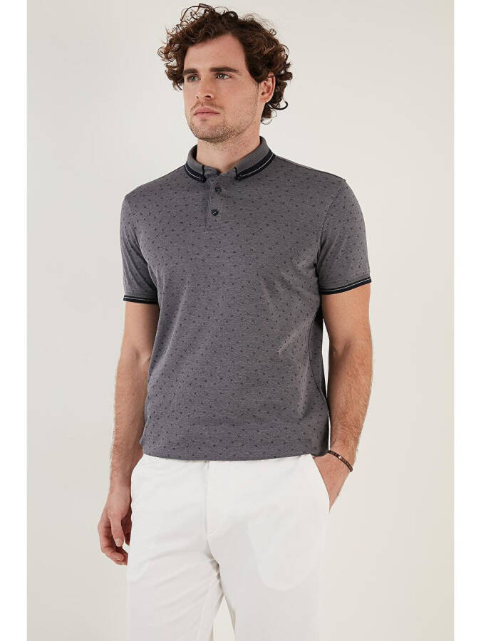 Cotton Blend Patterned Slim Fit Polo Shirt 646B3250 - 8