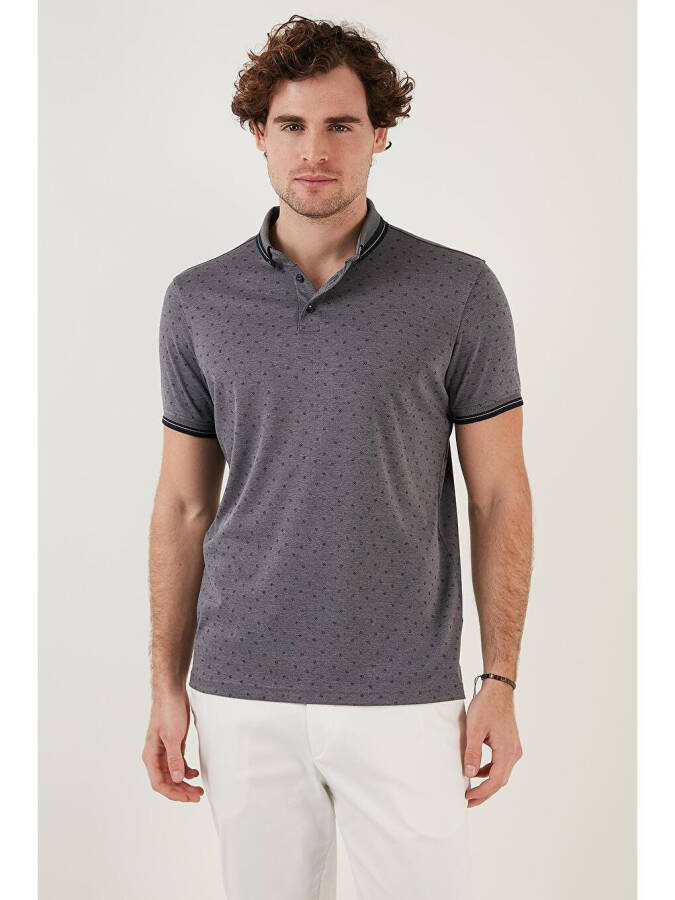 Cotton Blend Patterned Slim Fit Polo Shirt 646B3250 - 9