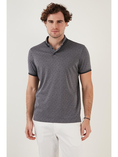 Cotton Blend Patterned Slim Fit Polo Shirt 646B3250 - 4