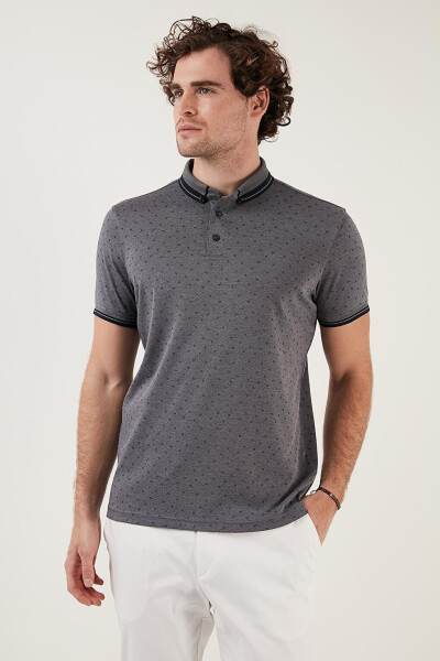 Cotton Blend Patterned Slim Fit Polo Shirt 646B3250 - 11