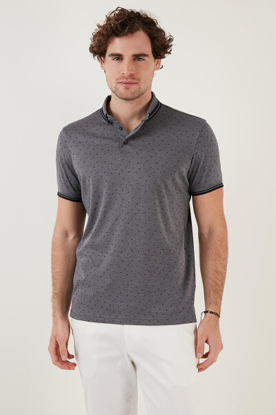 Cotton Blend Patterned Slim Fit Polo Shirt 646B3250 - 14