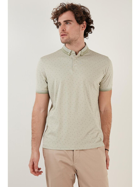 Cotton Blend Patterned Slim Fit Polo Shirt 646B3250 - 8