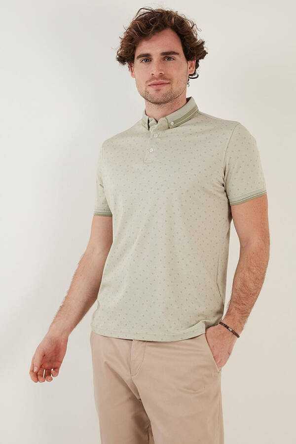 Cotton Blend Patterned Slim Fit Polo Shirt 646B3250 - 12