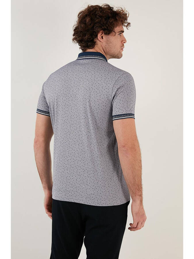 Cotton Blend Patterned Slim Fit Polo T Shirt 646B3200 - 5