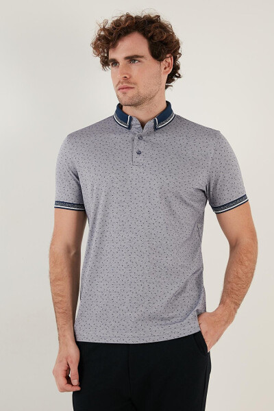 Cotton Blend Patterned Slim Fit Polo T Shirt 646B3200 - 13