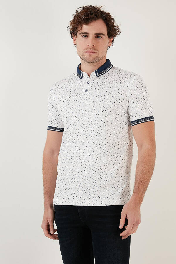 Cotton Blend Patterned Slim Fit Polo T-Shirt 646B3200 - 13