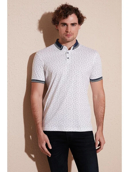 Cotton Blend Patterned Slim Fit Polo T-Shirt 646B3200 - LC WAIKIKI