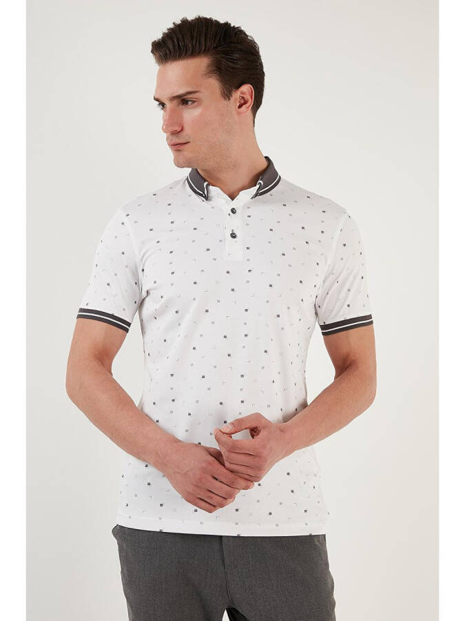 Cotton Blend Patterned Slim Fit Polo T Shirt 646B3210 - 9