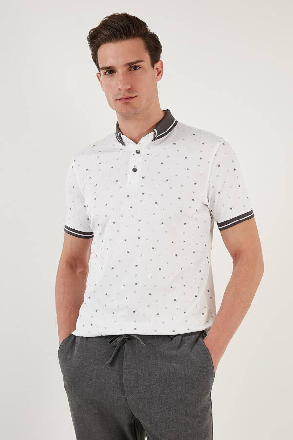 Cotton Blend Patterned Slim Fit Polo T Shirt 646B3210 - 15