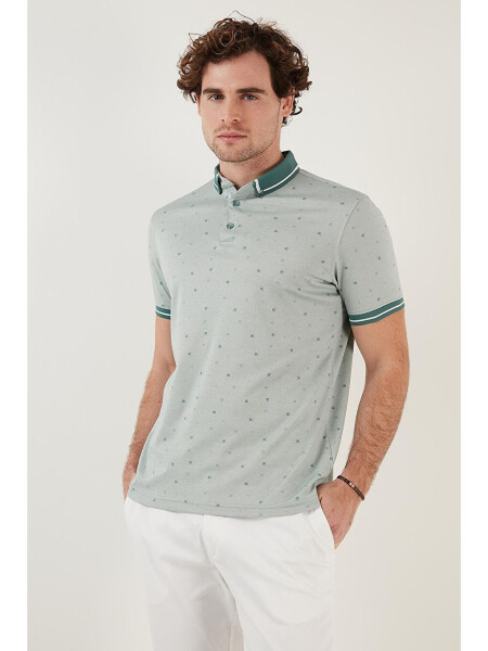 Cotton Blend Patterned Slim Fit Polo T Shirt 646B3210 - 6