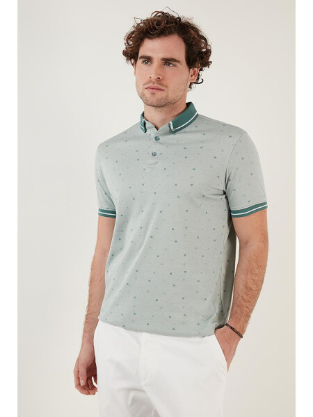 Cotton Blend Patterned Slim Fit Polo T Shirt 646B3210 - 10