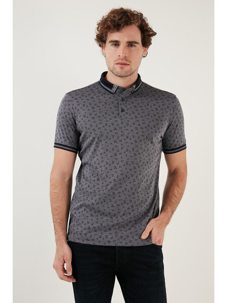 Cotton Blend Patterned Slim Fit Polo T Shirt 646B3280 - 7