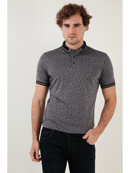 Cotton Blend Patterned Slim Fit Polo T Shirt 646B3280 - 1