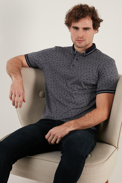 Cotton Blend Patterned Slim Fit Polo T Shirt 646B3280 - 13