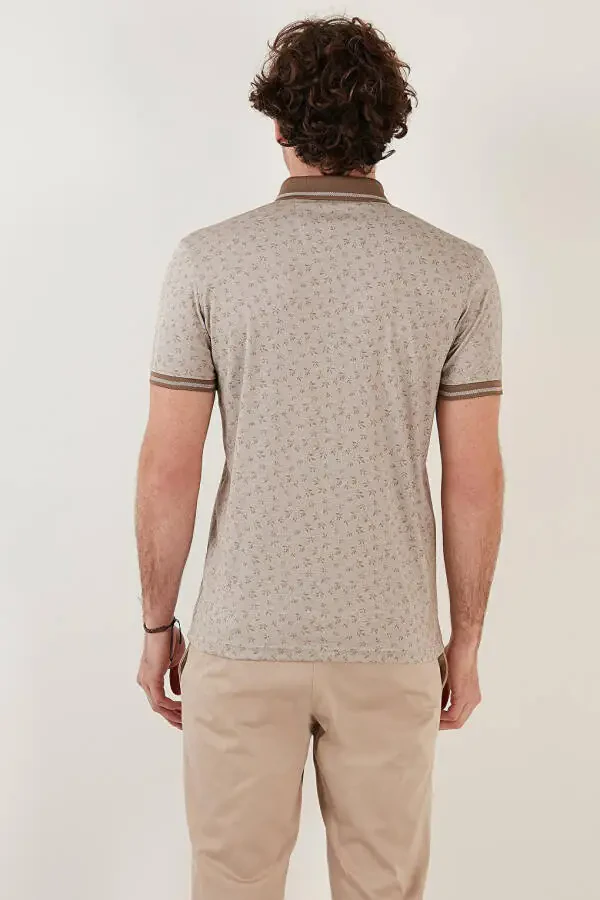 Cotton Blend Patterned Slim Fit Polo T Shirt 646B3280 - 15