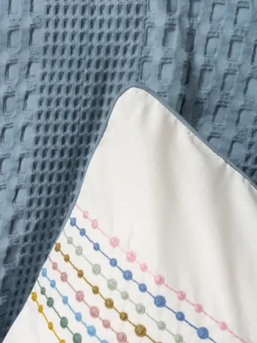 Cotton Box Aura Double Pique Set Pebble Indigo - 4