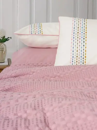 Cotton Box Aura Double Pique Set Pebble Pink - NEVRESIMDUNYASI (1)